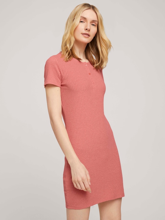 Kurzes Nachthemd mit Rippstruktur - Frauen - medium red melange Kurzes Nachthemd mit Rippstruktur - Frauen - medium red melange - 5 - TOM TAILOR