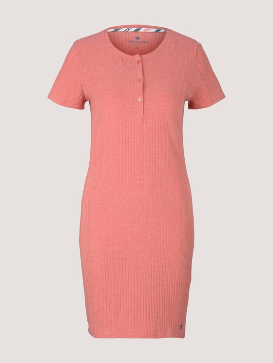 Kurzes Nachthemd mit Rippstruktur - Frauen - medium red melange Kurzes Nachthemd mit Rippstruktur - Frauen - medium red melange - 7 - TOM TAILOR