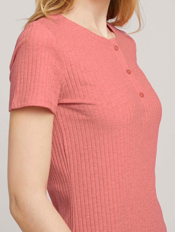 Kurzes Nachthemd mit Rippstruktur - Frauen - medium red melange Kurzes Nachthemd mit Rippstruktur - Frauen - medium red melange - 9 - TOM TAILOR