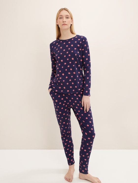Gestippelde pyjama door Women, blue-dark-dots