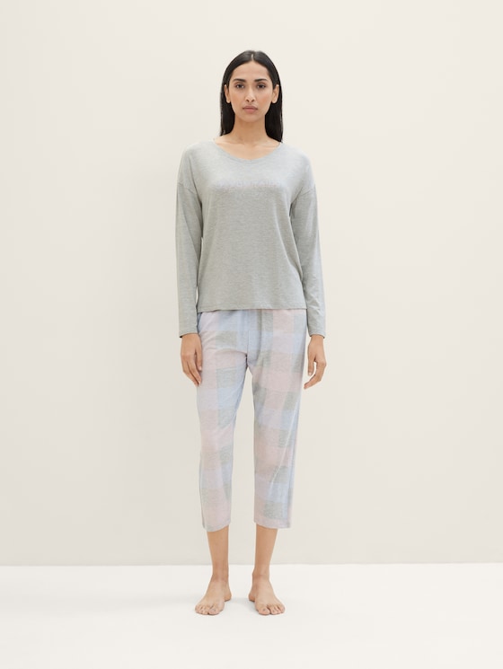 Pyjama aspect chiné par Women, grey-medium-check