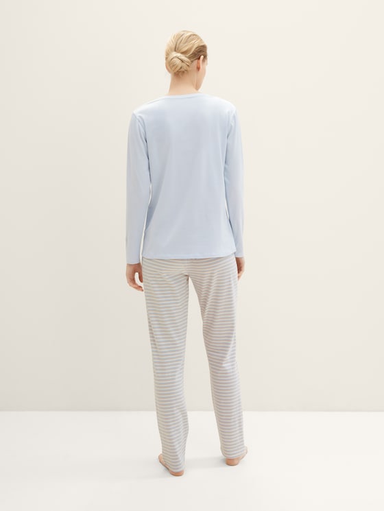 Pyjama met motiefprint door Women, blue-light-stripes