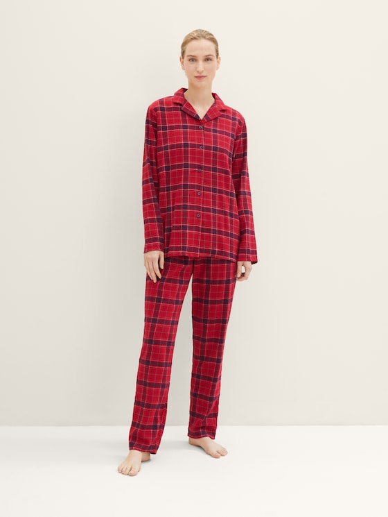 Pyjama met ruitjesmotief door Women, red-dark-check