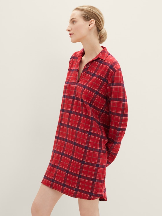 Nachthemd met ruitjespatroon door Women, red-dark-check