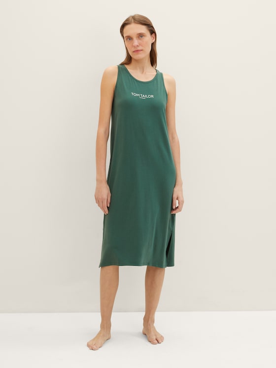 Nachthemd mit Logo-Print von Women, dark green uni