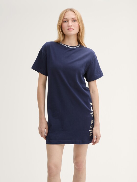 Nachthemd mit Textprint von Women, blue-dark-solid