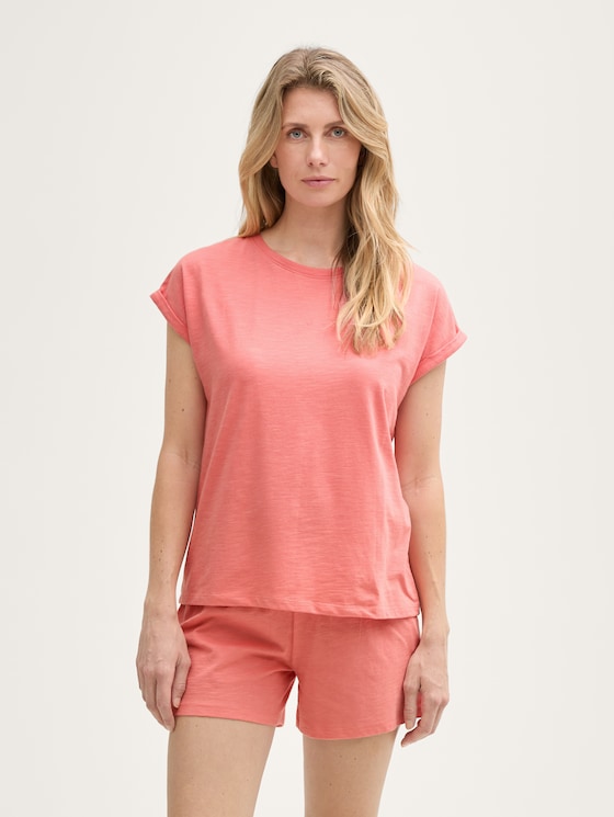 Pyjamaset met tekstopdruk door Women, red-medium-solid