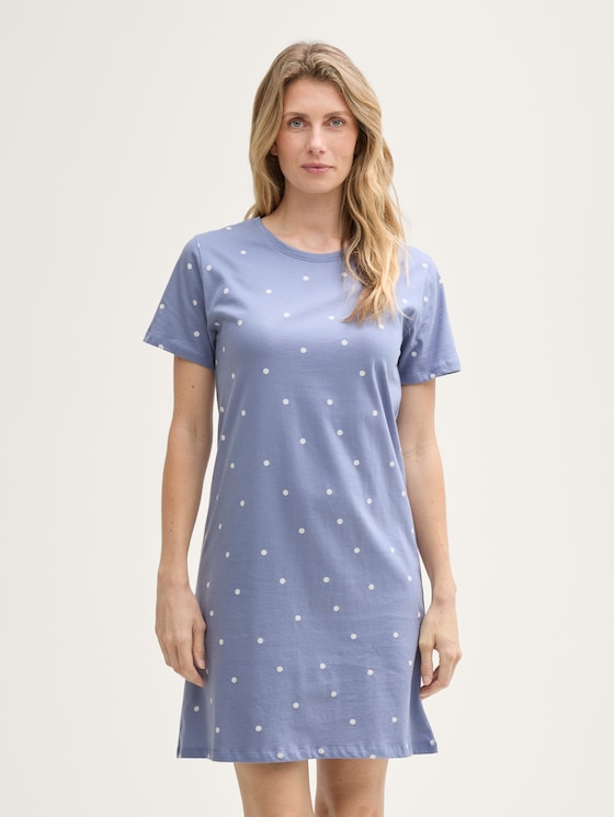 Nachthemd mit Punktemuster von Women, blau-mittel-Punkte