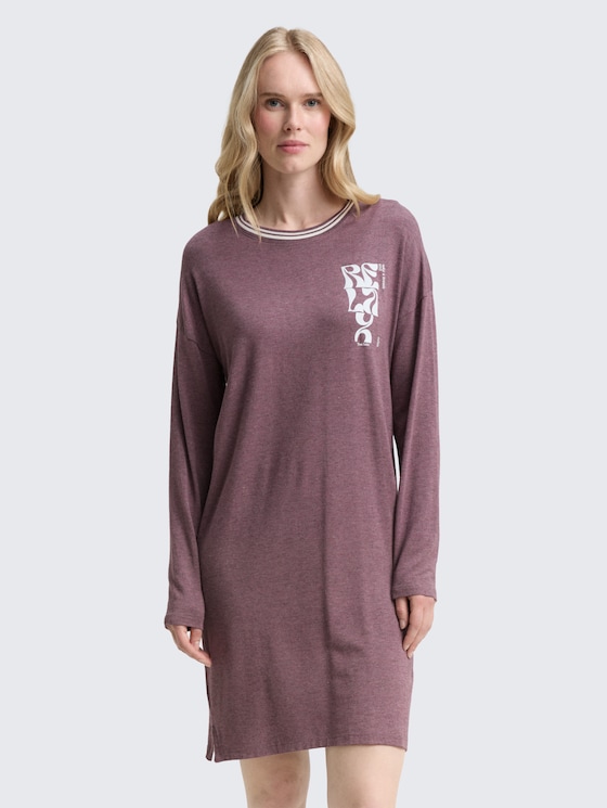 Nachthemd in gemêleerde look door Women, purple-medium-melange