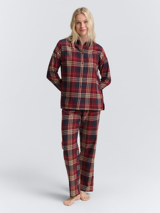Pyjamaset met ruitjespatroon door Women, red-medium-check