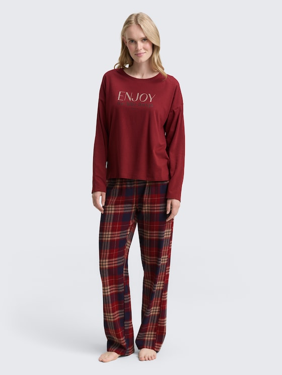 Pyjama-Set mit Karomuster von Women, red-medium-check