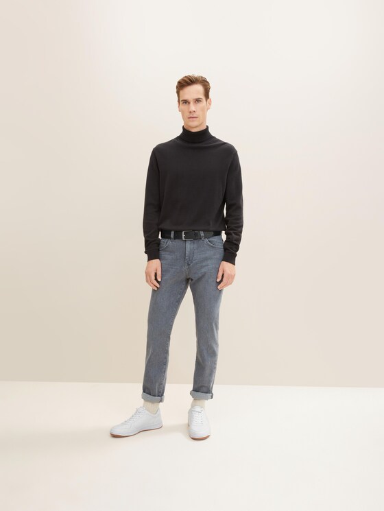 Ledergürtel im Used Look von Men, black uni