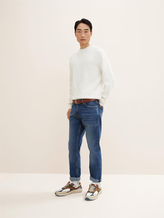 Leren riem in gebruikte look door Men, light brown uni