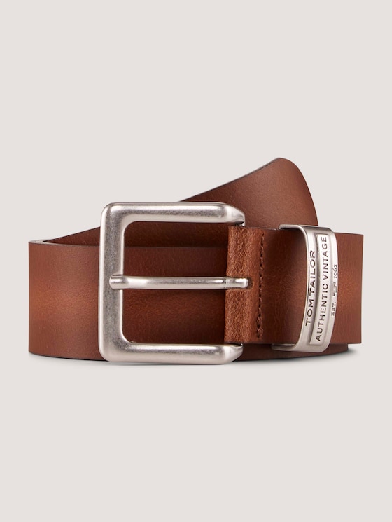 TOM TAILOR Classic Men's Leather Belt 4.0 W100 Gürtel Accessoire Darkbrown Braun