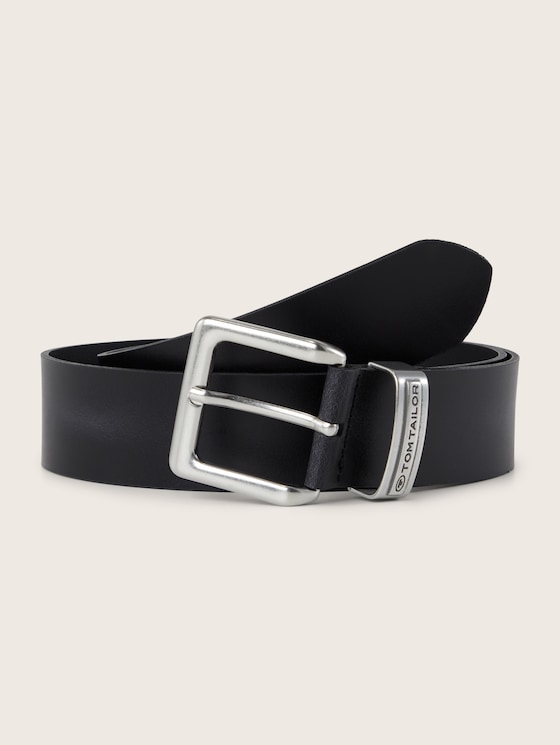 TTHARRY leather belt with square pin buckle by Men, black uni