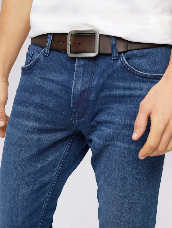 Ledergürtel mit Doppelschließe von Men, brown uni