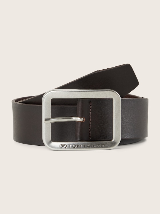 TTTED leather belt with square pin buckle by Men, brown uni