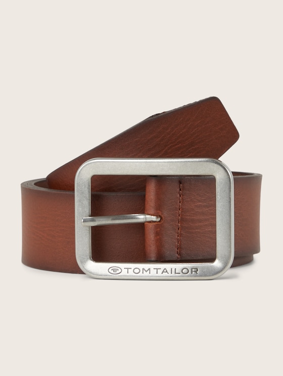 TTTED leather belt with square pin buckle by Men, light brown uni