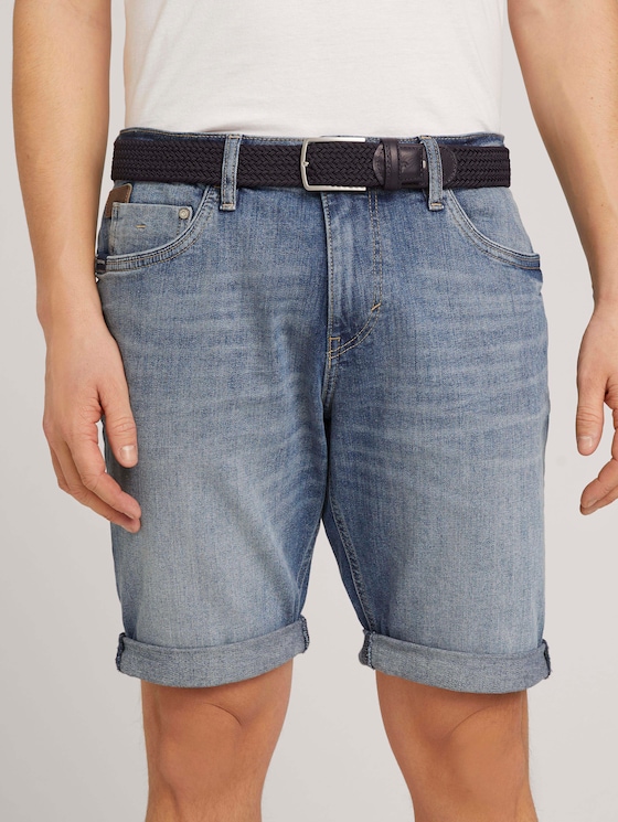 TTALEX elastischer Flechtgürtel mit eckiger Dornschließe von Men, navy uni