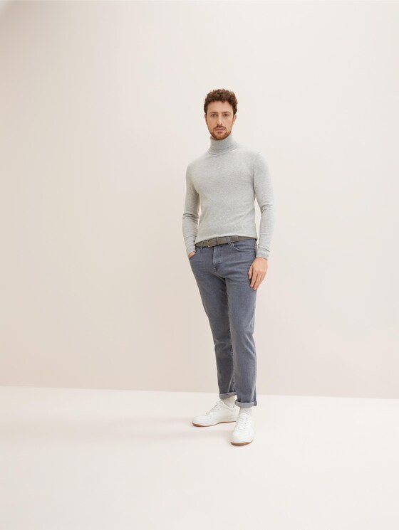 TTALEX elastischer Flechtgürtel mit eckiger Dornschließe von Men, silver uni