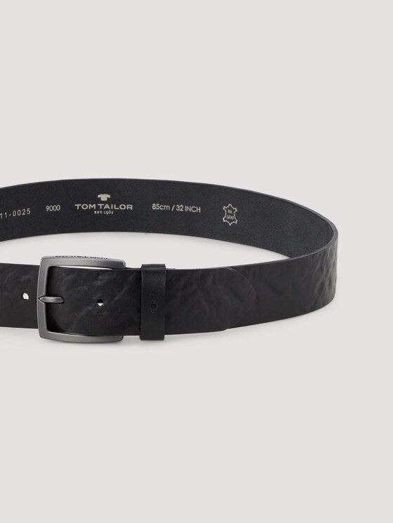 Embossed leather belt - Men - black uni Embossed leather belt - Men - black uni - 9 - TOM TAILOR