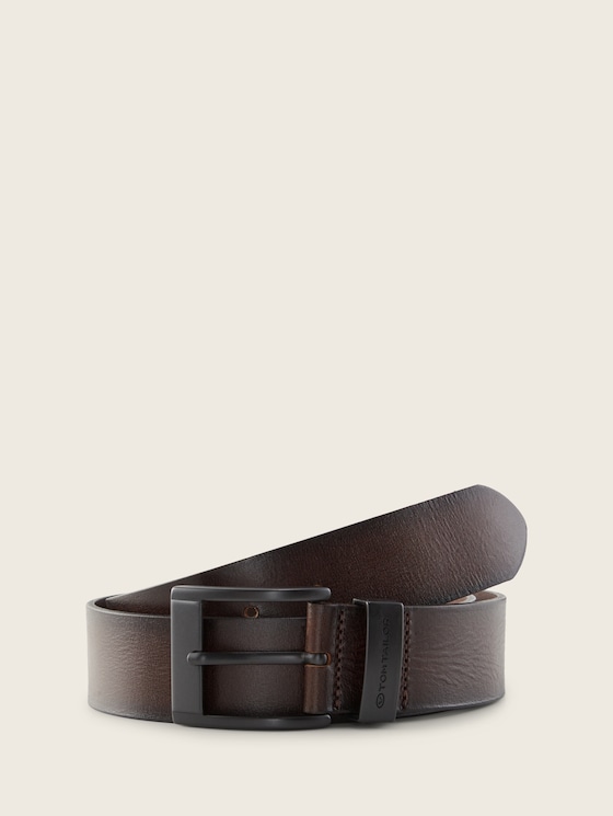 TTTHOMAS leren riem met vierkante gesp door Men, dark brown uni