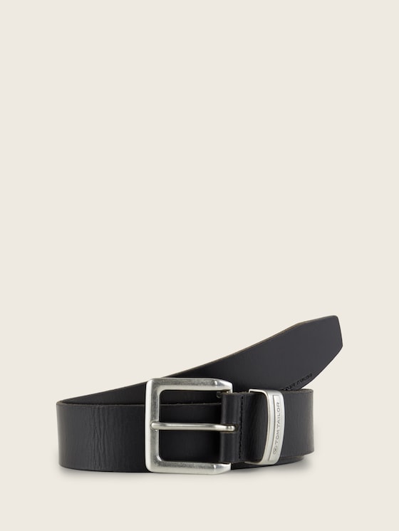TTJACOB leather belt with square pin buckle by Men, black uni