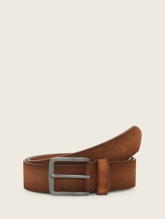 TTBART leather belt with square pin buckle by Men, light brown uni