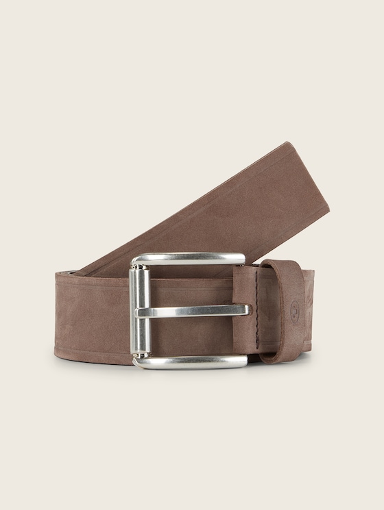 TTJAY leather belt with square pin buckle by Men, brown uni