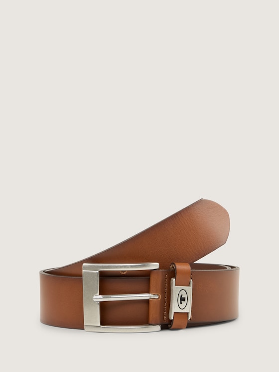 TTNATHAN Ledergürtel mit eckiger Dornschließe von Men, light brown uni