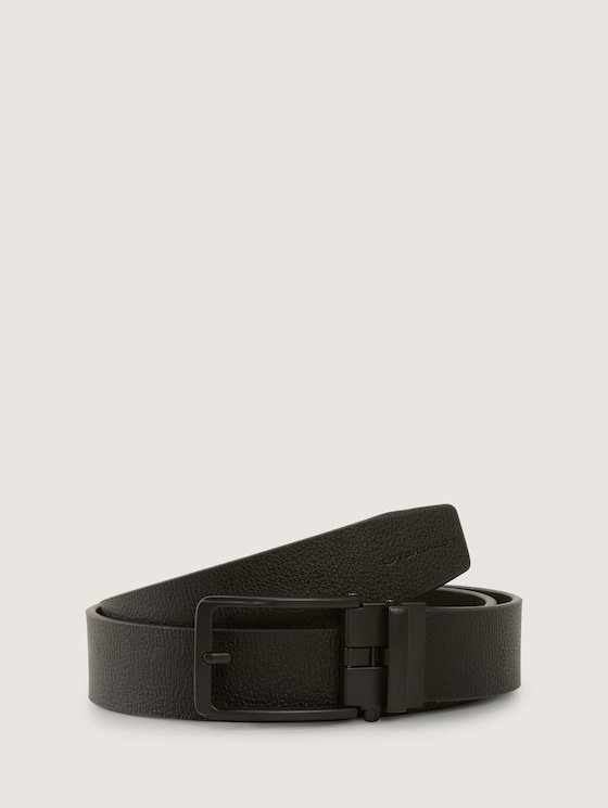 TTDAVID leather belt with automatic buckle by Men, black uni