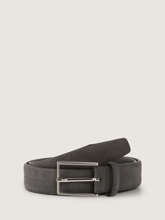 TTLOGAN suede belt with square pin buckle by Men, grey uni