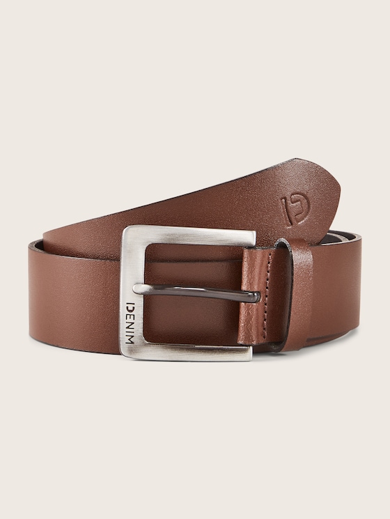 Denim belt with leather details