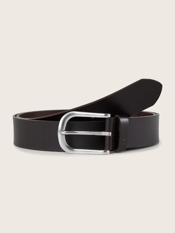 TTPETER leather belt with rounded pin buckle by Denim Male, brown uni