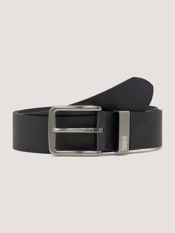 TTJOE leather belt with square pin buckle by Denim Male, navy uni