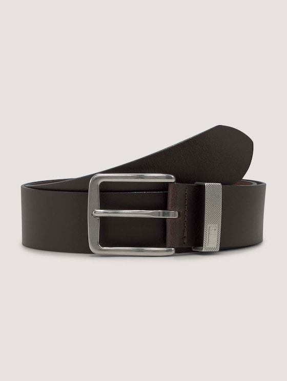 TTJOE leather belt with square pin buckle by Denim Male, brown uni
