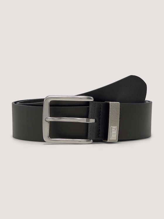 TTJOE leather belt with square pin buckle by Denim Male, black uni