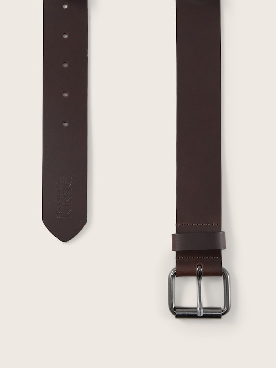 Denim belt with leather details