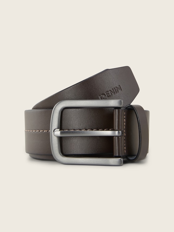 Riem van kunstleer door Denim Male, dark brown uni
