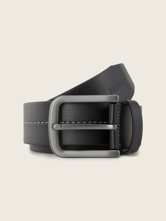 Riem van kunstleer door Denim Male, black uni