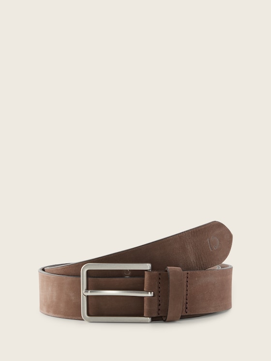 Lederen riem met vierkante gesp door Denim Male, brown uni