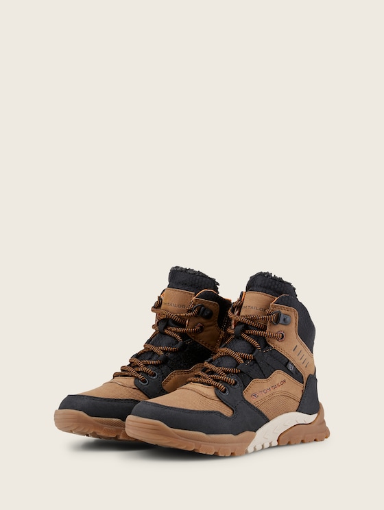 Laarzen met patroon door Teen Boys, black-cognac