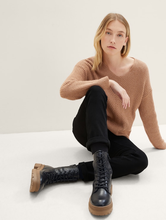 Block heel boot by Women, black-dksand