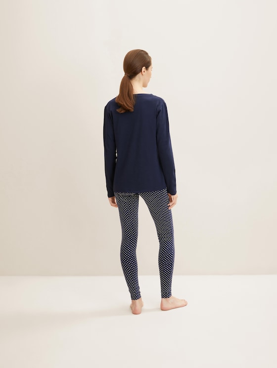 Gepunktete Pyjama Leggings - Frauen - dark blue allover Gepunktete Pyjama Leggings - Frauen - dark blue allover - 2 - TOM TAILOR