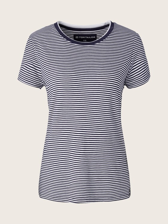 Kurzes Pyjama Oberteil mit Streifen - Frauen - blue ring Kurzes Pyjama Oberteil mit Streifen - Frauen - blue ring - 7 - TOM TAILOR