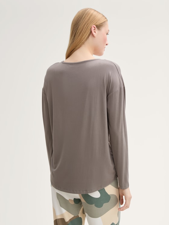 Loungewear long sleeve shirt by Women, grey-medium-solid