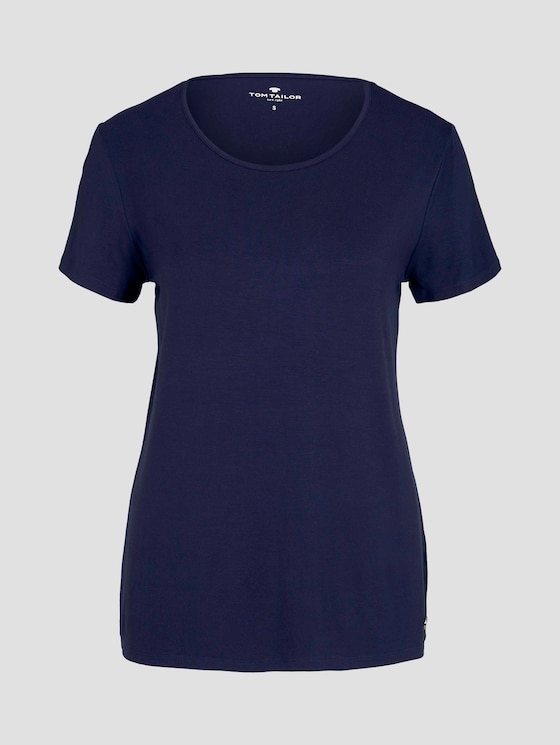 Kurzarm Pyjama Oberteil - Frauen - dark blue uni Kurzarm Pyjama Oberteil - Frauen - dark blue uni - 7 - TOM TAILOR