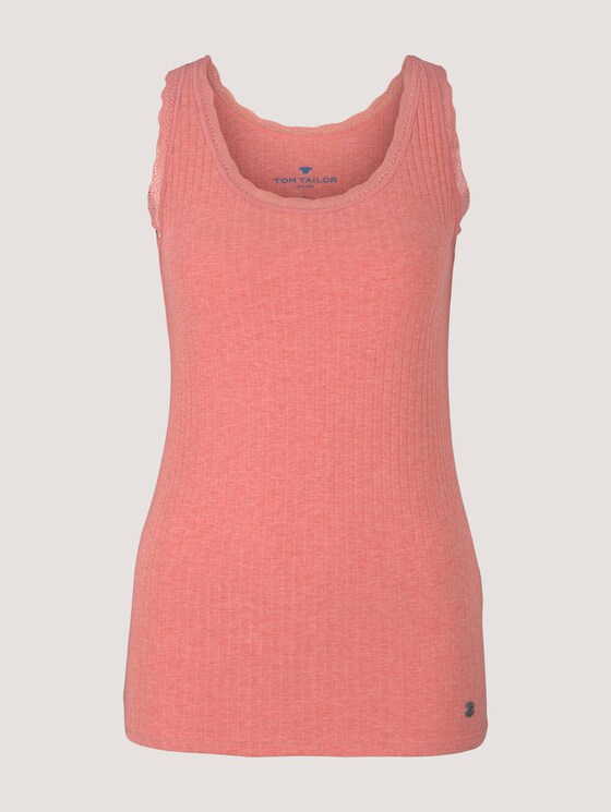 Pyjama Top mit Spitze - Frauen - medium red melange Pyjama Top mit Spitze - Frauen - medium red melange - 7 - TOM TAILOR
