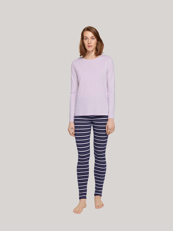 Pyjama Langarmshirt - Frauen - light-purple-uni Pyjama Langarmshirt - Frauen - light-purple-uni - 3 - TOM TAILOR