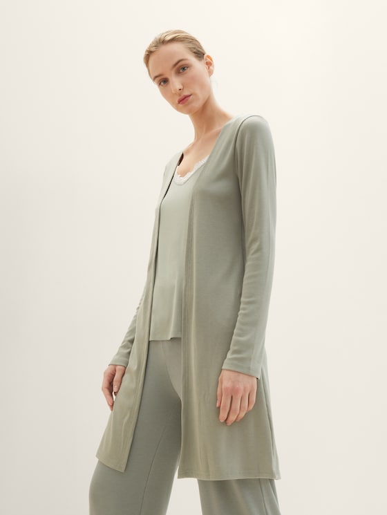 Loungewear basis vest door Women, green-medium-solid